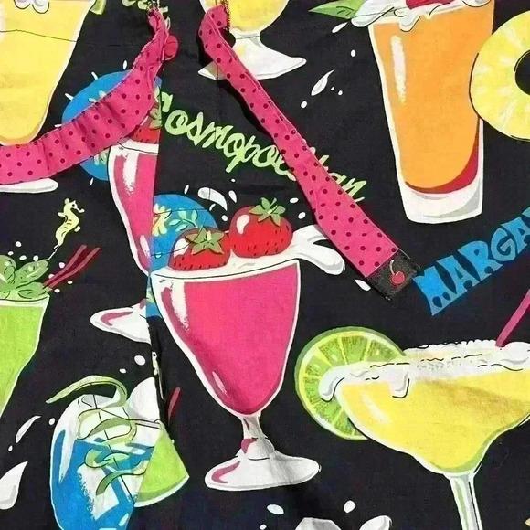 Y2K Nick & Nora Cocktail Martini Tropical Drinks Pajama Shorts Small Womens - Picture 8 of 10